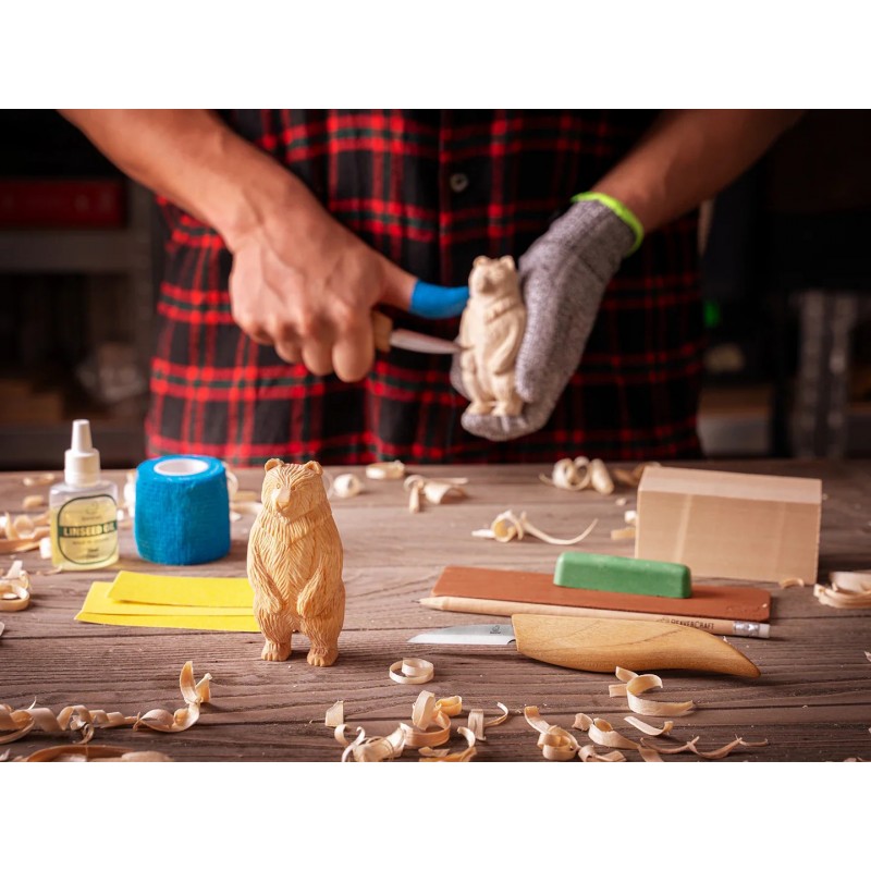 BeaverCraft DIY12 Standing Bear Wood Carving Kit