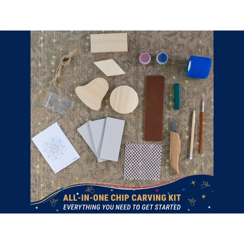 BeaverCraft Wooden Christmas Ornaments DIY Carving Kit Cyclaire Knives and Tools
