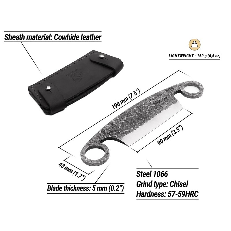 BeaverCraft DK5S Hand Forged Small Drawknife with Leather Sheath