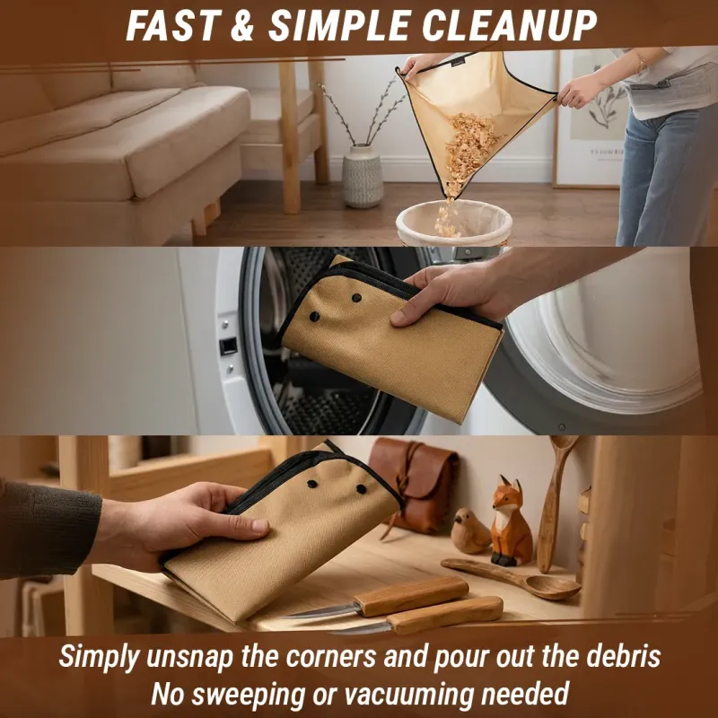 BeaverCraft Hobby Work Mat - Wood Chip Catcher for Carvings and Craft Cyclaire Knives and Tools