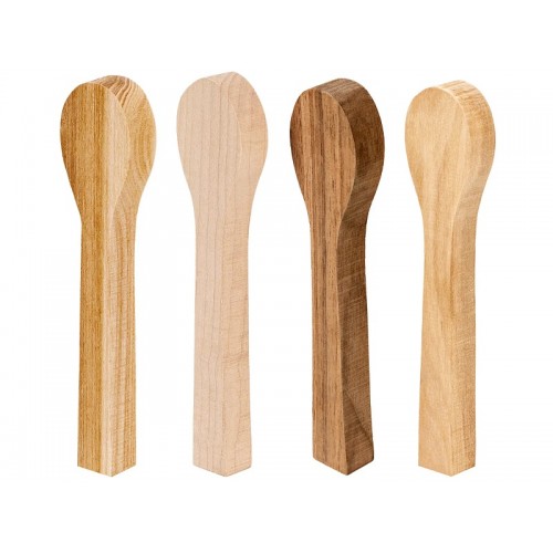 BeaverCraft Pack of 4 Wood Carving Spoon Blanks - Alder, Walnut, Elm, Maple
