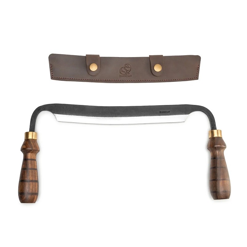 BeaverCraft DK4S Hand Forged Drawknife with Leather Sheath