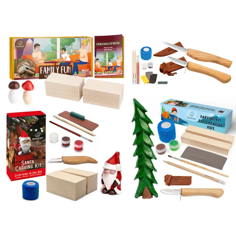 BeaverCraft Holiday Fun Set - Family Fun, Creative Kids and Santa Carving Kit