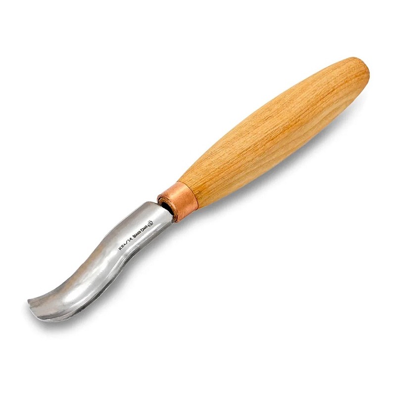 BeaverCraft K8a/14 Compact Short Bent Carbon Gouge - 14mm - Sweep No 8