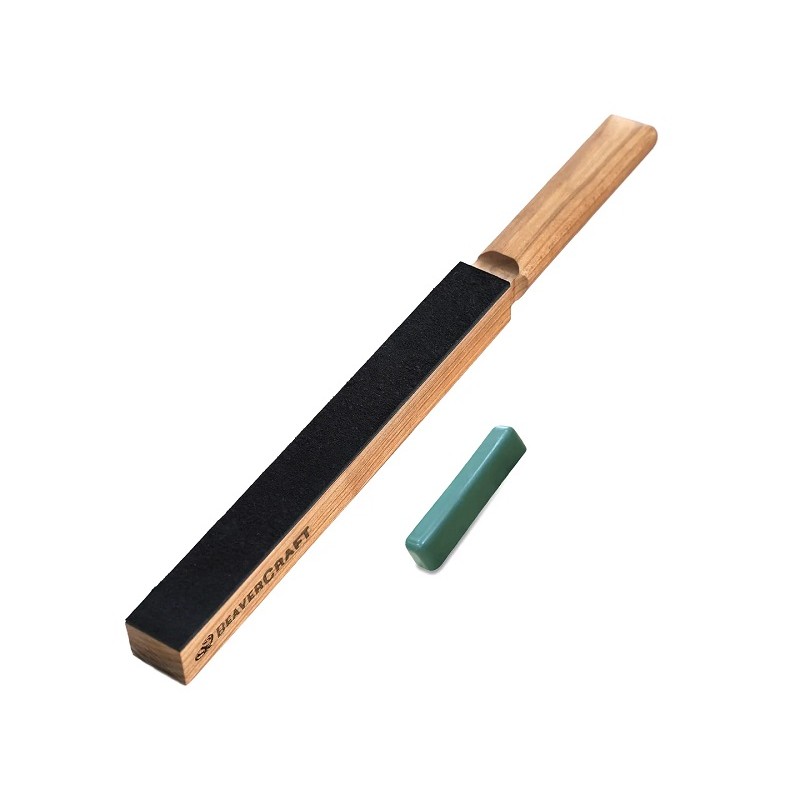 BeaverCraft LS8P1 Compact One Sided Leather Paddle Strop and Compound