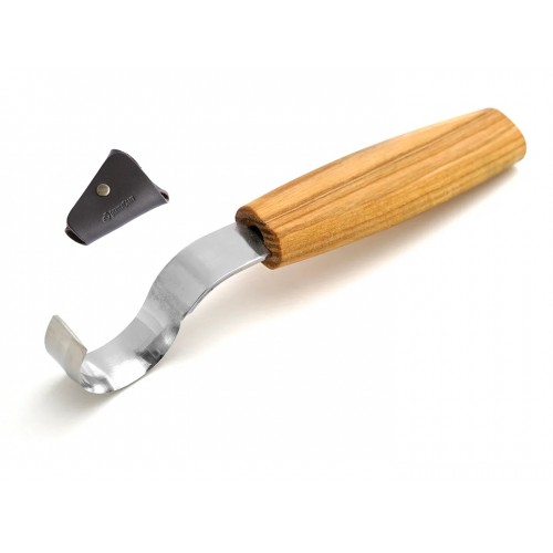 BeaverCraft SK2S Spoon Carving Knife with Leather Sheath and Oak Handle