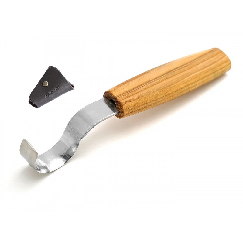 BeaverCraft SK2S Spoon Carving Knife with Leather Sheath and Oak Handle