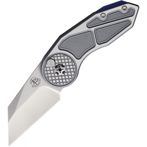 Begg Micro Burst Folding Knife - 2.25" VG-10 Wharncliffe Blade Machined Grey Aluminum Handle