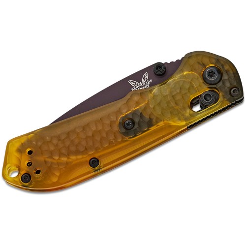 Benchmade Limited Edition 565PL-2501 Mini Freek - 3" CPM-M4 Amethyst Cerakote DP Blade Amber ULTEM Handle