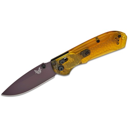 Benchmade Limited Edition 565PL-2501 Mini Freek - 3" CPM-M4 Amethyst Cerakote DP Blade Amber ULTEM Handle