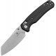 Bestechman Cicadas Wing Button Lock Folding Knife - 3.13" Stainless Steel Blade Black G10 Handle