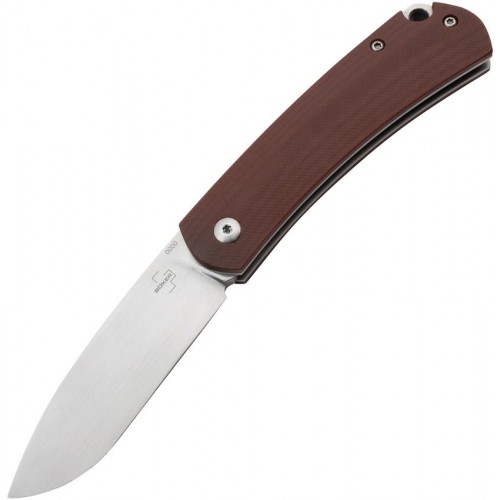 Boker Plus Boston UK EDC Folding Knife - 2.8" D2 Satin DP Blade Red G10 Handle