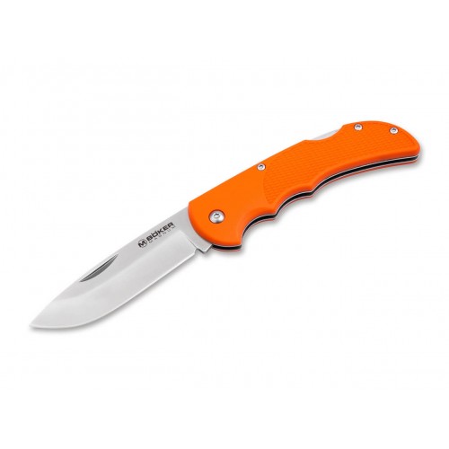 Boker Magnum HL Single Folding Knife - 3.22" 440C Stainless Steel Blade Orange TPR Handle