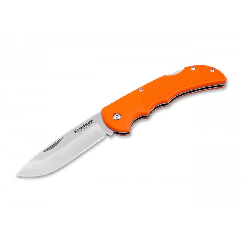 Boker Magnum HL Single Folding Knife - 3.22" 440C Stainless Steel Blade Orange TPR Handle