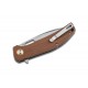Boker Magnum Toxicofera Folding Knife - 3.46" 440A Stonewashed DP Blade, Brown Micarta Handle