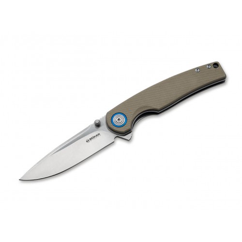 Boker Magnum Rekin Folding Knife - 3.19" 440A Satin DP Blade, Brown G10 Handle