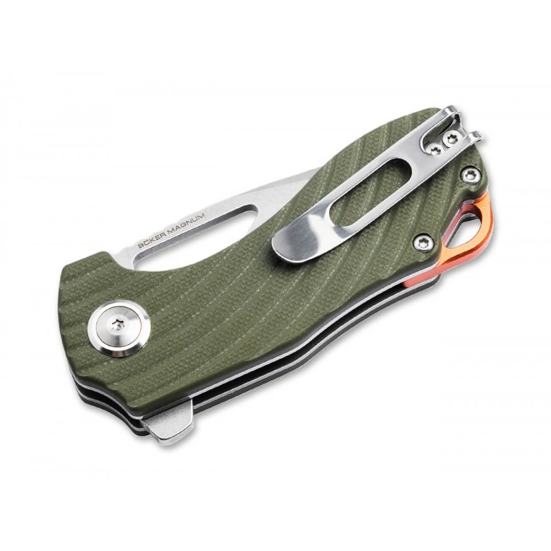 Boker Magnum Tadpole Folding Knife - 2.36" 440A Stonewashed DP Blade OD Green G10 Handle
