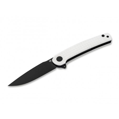 Boker Magnum Empery Folding Knife - 3.19" 440 Black DP Blade White G10 Handle