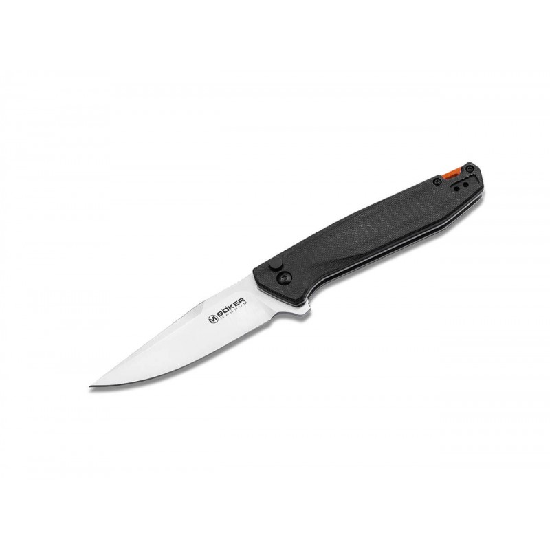 Boker Magnum Border Forest Folding Knife - 3.39" 440A Satin CP Blade Black Canvas Micarta Handle