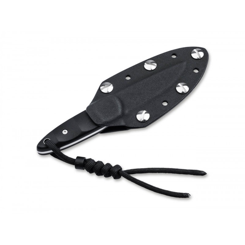 Boker Plus Pollywog Fixed Blade Knife - 2.6" Nitro-V DP Blade Black G10 Handle Kydex Sheath