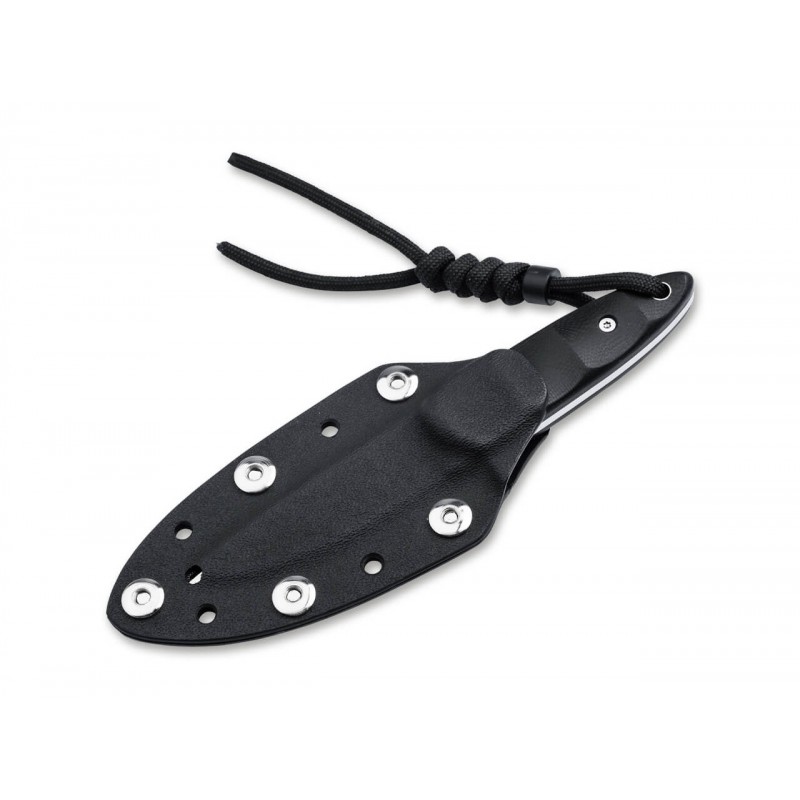 Boker Plus Pollywog Fixed Blade Knife - 2.6" Nitro-V DP Blade Black G10 Handle Kydex Sheath
