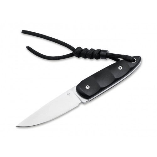 Boker Plus Pollywog Fixed Blade Knife - 2.6" Nitro-V DP Blade Black G10 Handle Kydex Sheath