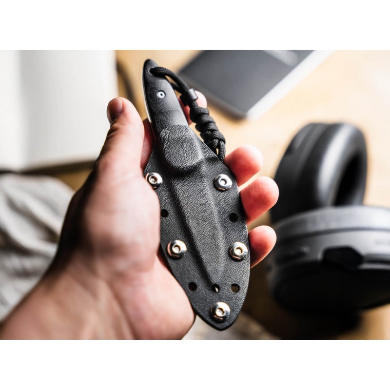 Boker Plus Pollywog Fixed Blade Knife - 2.6" Nitro-V DP Blade Black G10 Handle Kydex Sheath