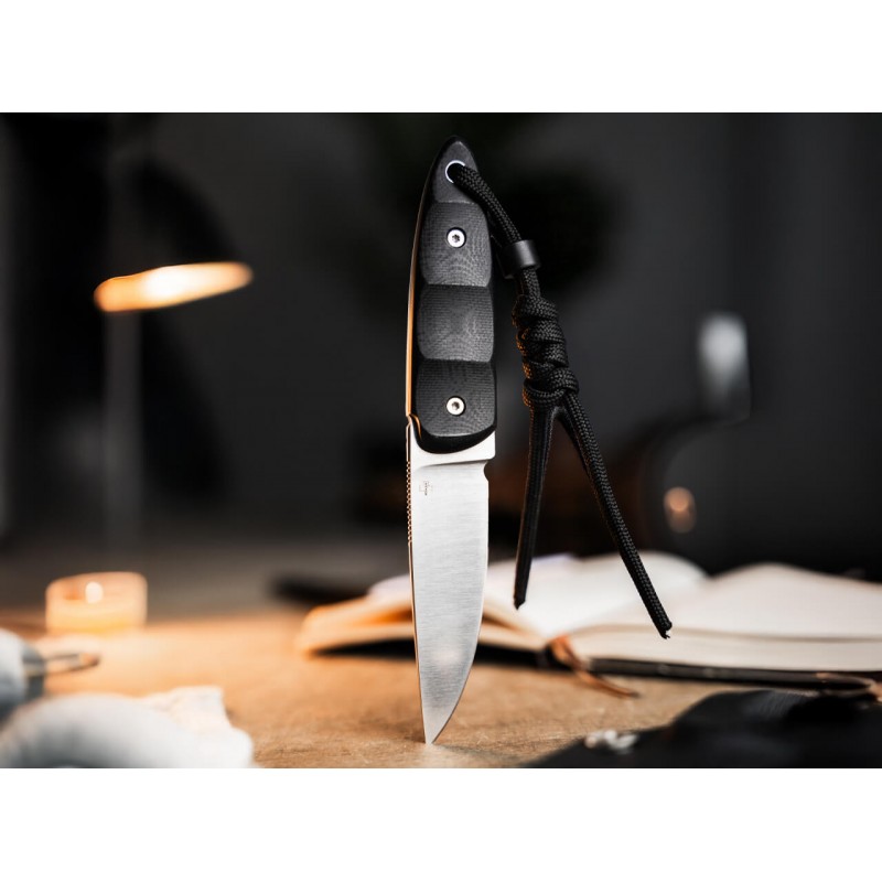 Boker Plus Pollywog Fixed Blade Knife - 2.6" Nitro-V DP Blade Black G10 Handle Kydex Sheath