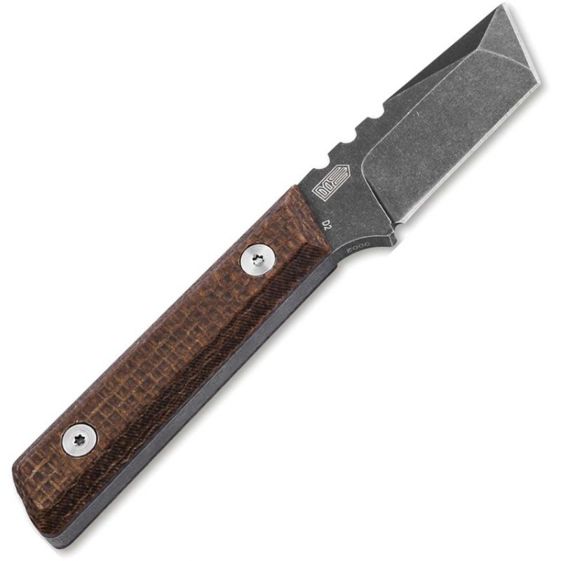 Boker Magnum Thicker Clipper Fixed Blade Knife - 2.16" D2 Black Blade Brown Micarta Handle