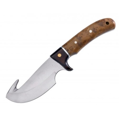 Boker Elk Hunter Fixed Blade Knife with Gut Hook - 4.4" Blade Rosewood Handle