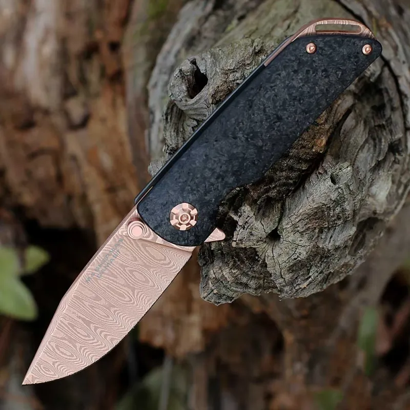 Boker M4 Sherman Damast Rose Gold Knife - 2026 Limited Edition Cyclaire Knives and Tools