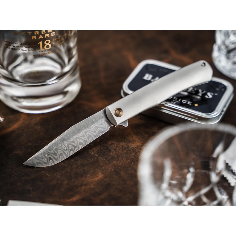 Boker 2025 Limited Edition Damascus Annual - 3.18" Damascus Blade Titanium Handle