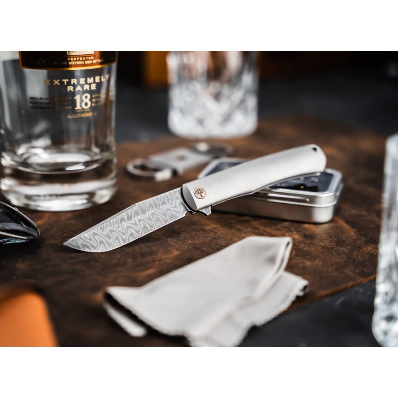 Boker 2025 Limited Edition Damascus Annual - 3.18" Damascus Blade Titanium Handle