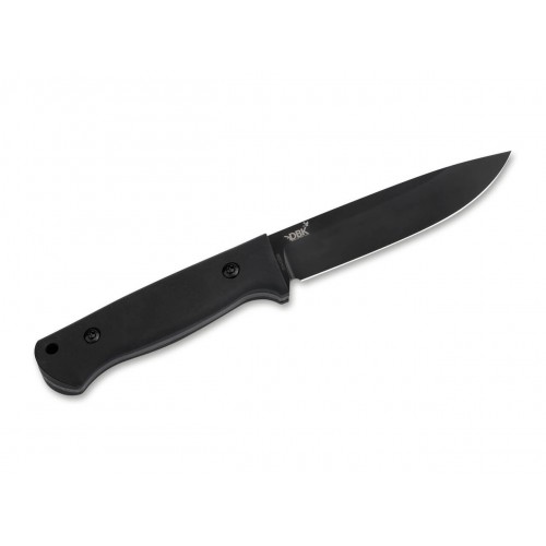 Boker DBK Bushfriend 2000 All Black Fixed Blade Knife - 4.33" 80CrV2 Blade Black Richlite Handle