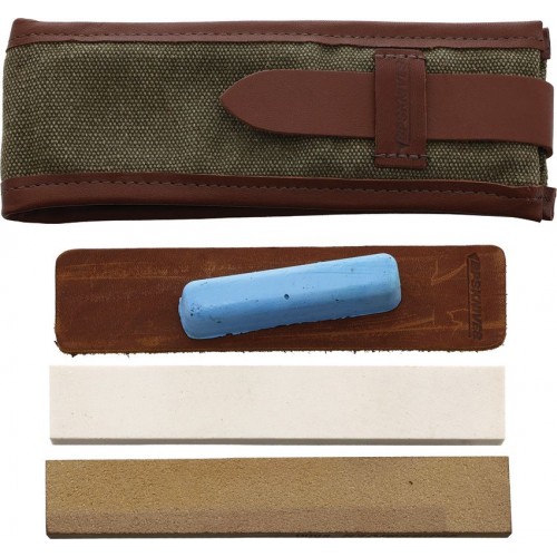 BPS Knives Knife Sharpening Kit 2 Stones Leather Strop and Case