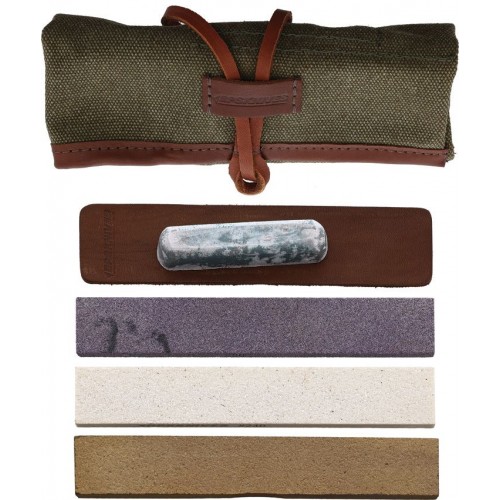BPS Knives Knife Sharpening Kit 3 Stones Leather Strop and Case