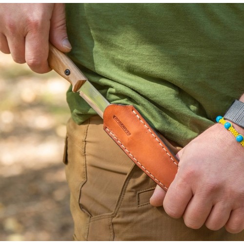 BPS Knives BS1FT-SSH Compact Camping Knife - 3.74" 5Cr14MoV Stainless Steel Blade Ashwood Handle