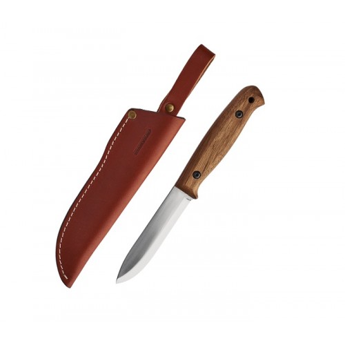 BPS Knives BS2FT-CSH Bushcraft Knife - 4.33" 1066 Carbon Steel Blade Ashwood Handle