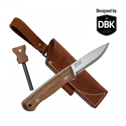 BPS Knives Bushmate 2.0 DBK Design - 3.9" 1066 Carbon Steel Blade Leather Sheath Firesteel