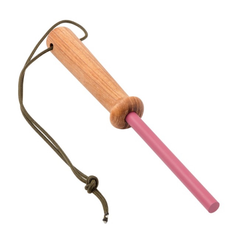 BPS Knives Pink Ceramic Honing Rod with Natural Ash Wood Handle