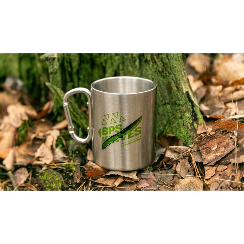 BPS Knives Stainless Steel 300ml Cup with Carabiner
