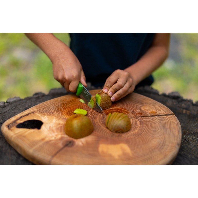 BPS Knives Young Explorers Bushcraft Knife - 2.76" 1066 Carbon Steel Round Ended Blade Green Ash Handle