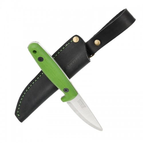 BPS Knives Young Explorers Bushcraft Knife - 2.76" 1066 Carbon Steel Round Ended Blade Green Ash Handle