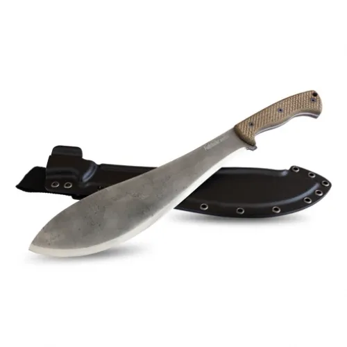 BPS Knives Traverse Field Machete - 10.83" 60MnSiCr4 High Toughness Carbon Steel Burlap Micarta Handle