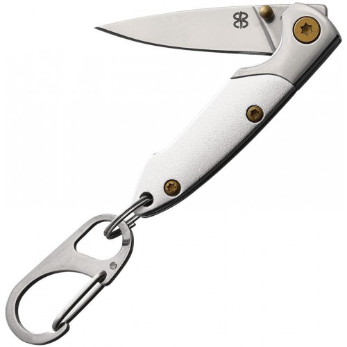 Brighten Blades Not So Heavy Metal White Keychain Knife - 2.5" Stainless Steel Blade