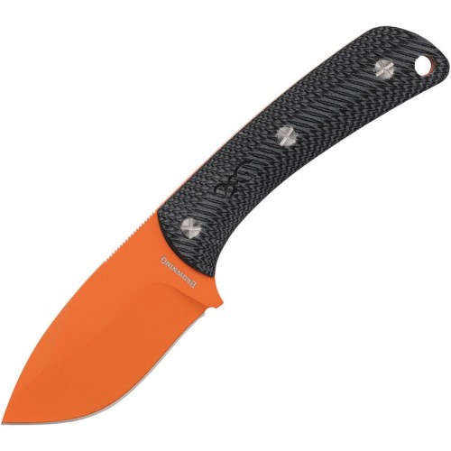 Browning Back Country Small Fixed Blade Knife - 2.75" D2 Steel Orange Skinner Blade Black G10 Handle