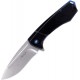 Buck Ruckus Frame Lock Folding Knife - 3.5" D2 Stonewashed DP Blade Black Aluminum and Steel Handle