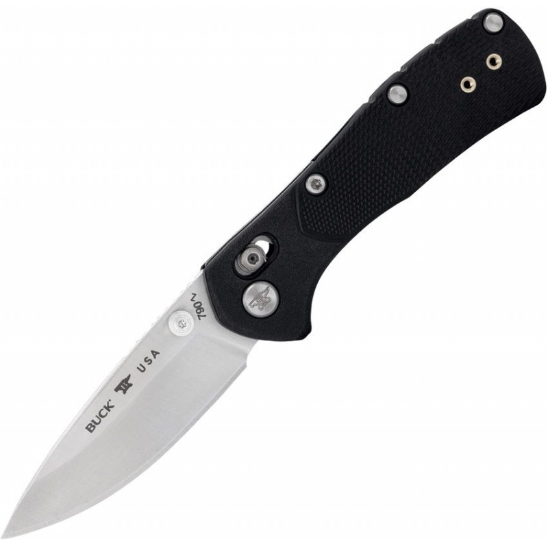 Buck Mini Range Pro Crossbar Lock Folding Knife - 2.625" 154CM Satin DP Blade Black GFN Handle