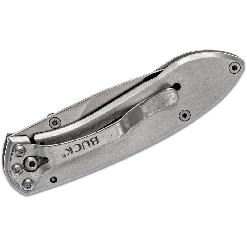 Buck 327 Nobleman Folding Knife - 2.675" Blade Stainless Steel Handle & Clip