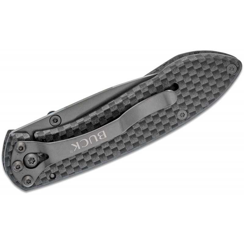Buck 327 Nobleman Folding Knife - 2.675" Blade Carbon Fiber Handle & Clip